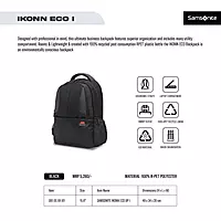 Samsonite Ikonn Eco Polyester Laptop Backpack Free Size, Black
