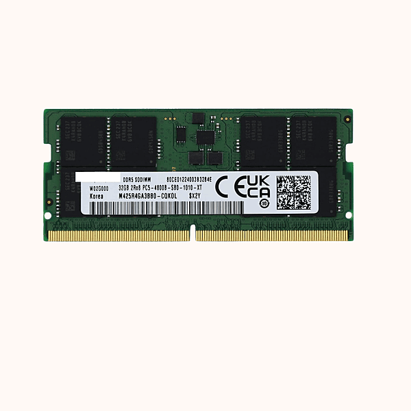 Samsuug 32GB (1x32GB) DDR5 4800MHz PC5-38400 SODIMM 2Rx8, M425R4GA3BB0-CQK
