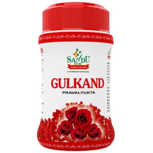 Sandu Gulkand (Pravalyukta) | Made Using Organic Hand-Picked Rose Petals | Excellent Coolant- 400g