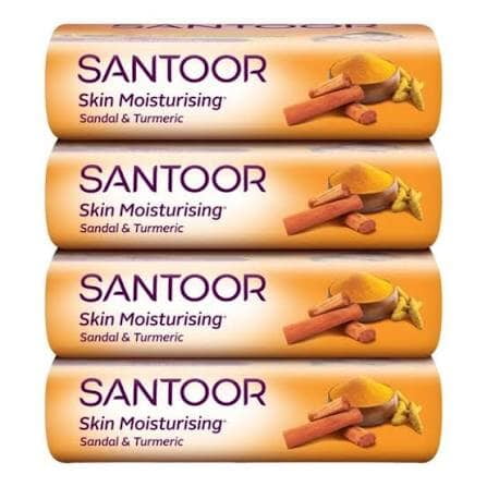 Santoor Sandal & Turmeric Soap 125g ( pack of 4 )