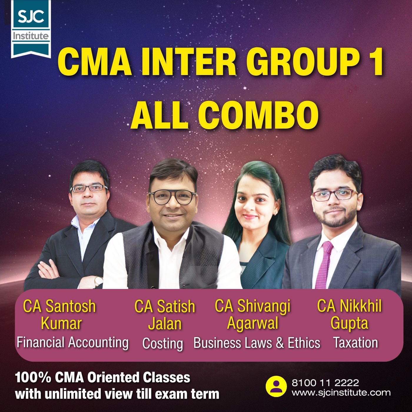 CMA Inter Group 1 All Combo (COST + BLE + TAX + FA) By CA Satish Jalan,CA Shivangi Agarwal, CA Nikhil Gupta, CA Santosh Kumar