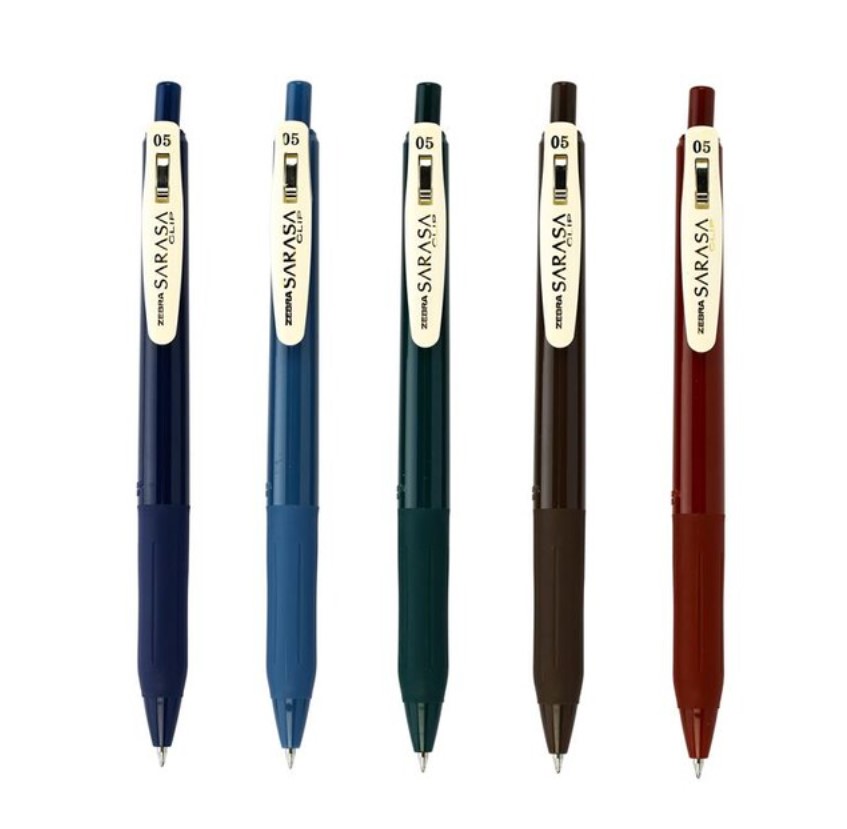 Zebra Sarasa Clip 0.5 Vintage Color 5 Color Set