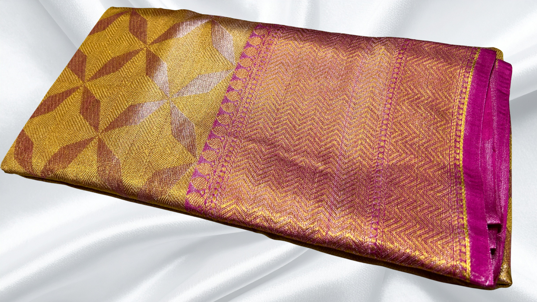 Jyothika Gold Pink Diamond Fancy Silk Saree