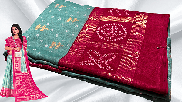 Marshmellow Soft Silky Saree - Soft Blue Green