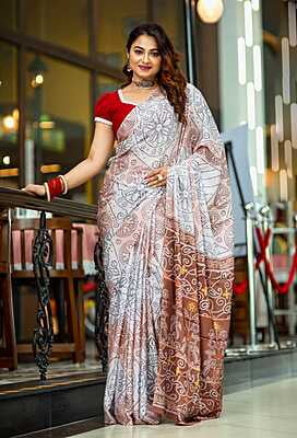 Crepe Digital Printed Saree-3
