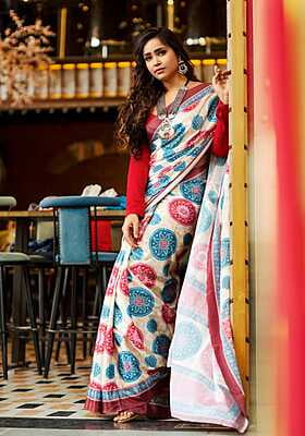 Crepe Digital Printed Saree-4