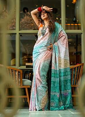 Crepe Digital Printed Saree-7