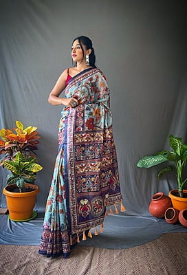 Kalamkari Printed Cotton Saree-2