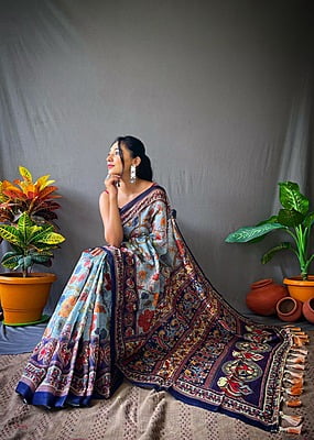 Kalamkari Printed Cotton Saree-4