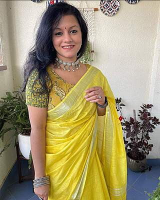 Linen Zari Saree Series 1-Yellow Linen Zari Saree Series 1-Yellow