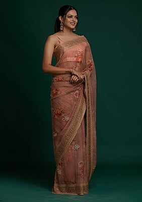 Organza Thread Work Saree-3