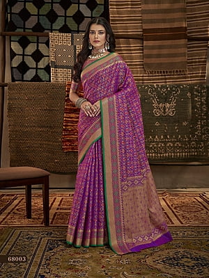 Patola Silk Saree-Purple