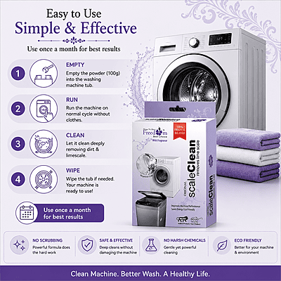 MERSA ScaleClean Descaler Powder - Washing Machine, Dishwasher & Coffee Maker Cleaner, 100g x 3 Pack MERSA ScaleClean Descaler Powder - Washing Machine, Dishwasher & Coffee Maker Cleaner, 100g x 3 Pack