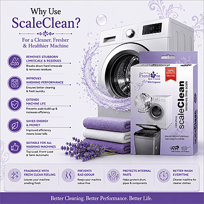 MERSA ScaleClean Descaler Powder - Washing Machine, Dishwasher & Coffee Maker Cleaner, 100g x 3 Pack MERSA ScaleClean Descaler Powder - Washing Machine, Dishwasher & Coffee Maker Cleaner, 100g x 3 Pack
