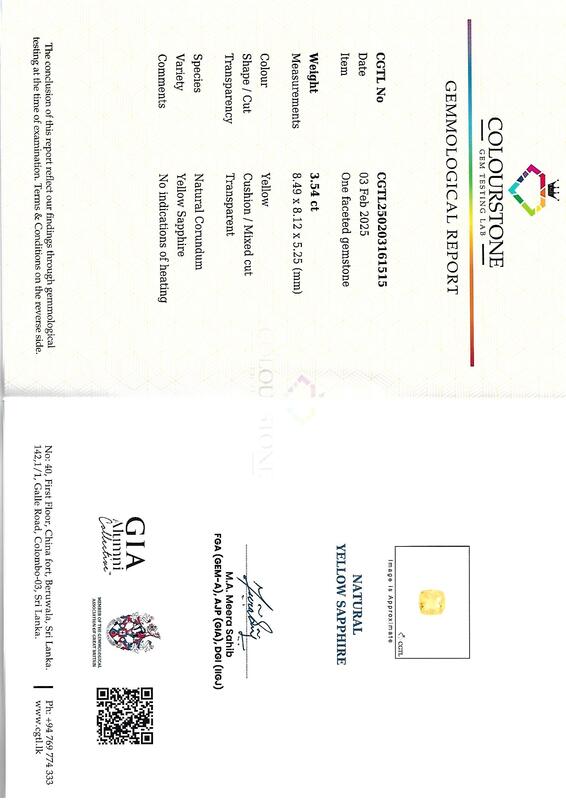 Yellow Sapphire 3.54 ct