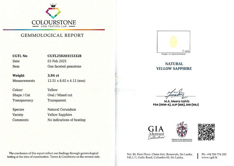 Yellow Sapphire 3.94 ct