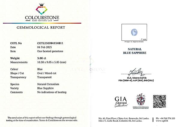 Blue Sapphire 5.06 ct