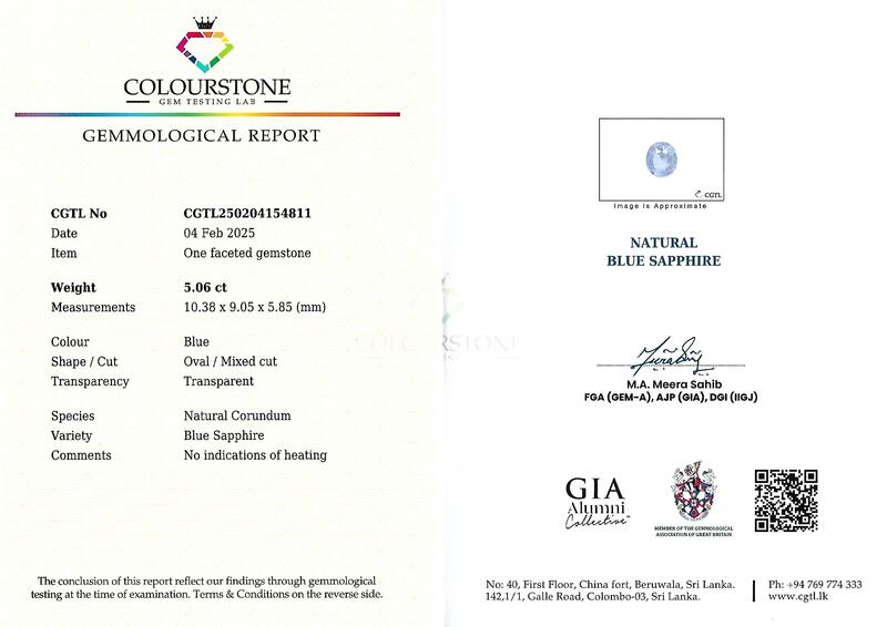 Blue Sapphire 5.06 ct