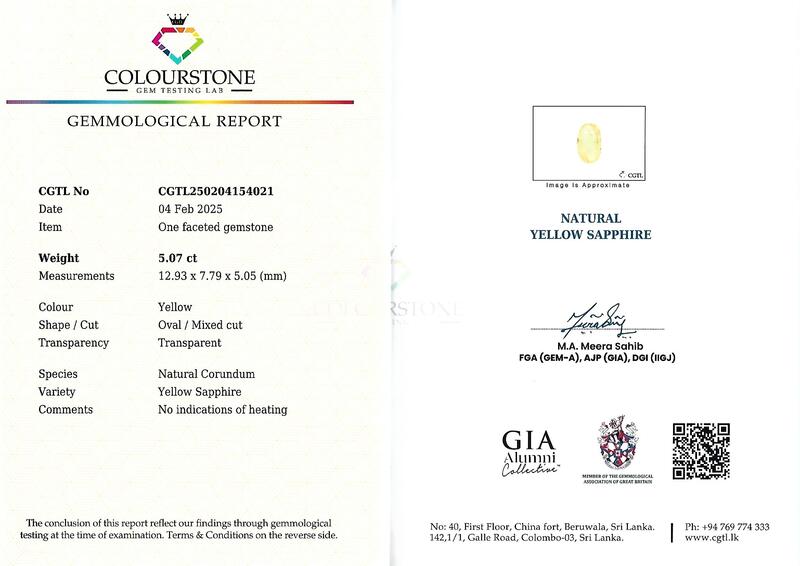 Yellow Sapphire 5.07 ct