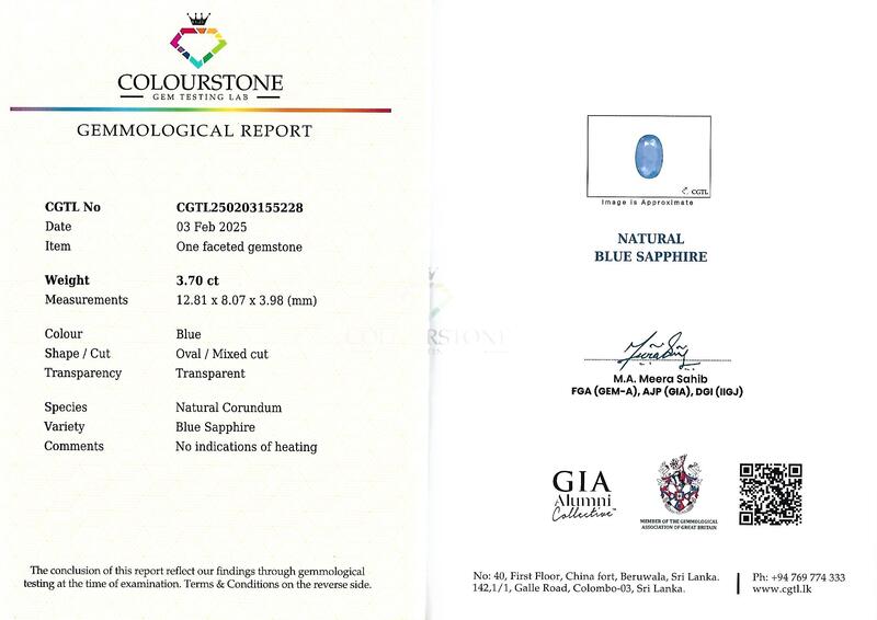 Blue Sapphire 3.70 ct