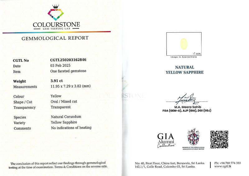 Yellow Sapphire 3.91 ct