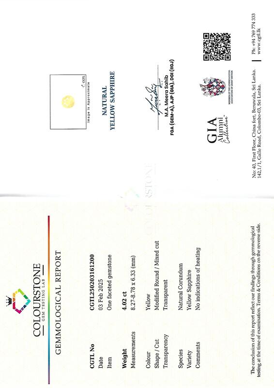 Yellow Sapphire 4.02 ct