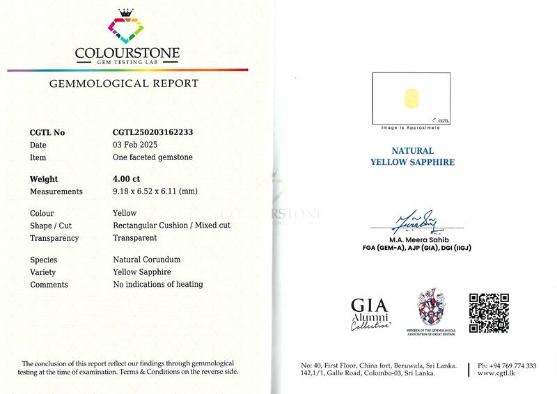 Yellow Sapphire 4.00 ct