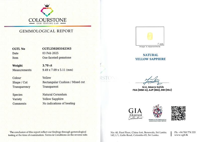 Yellow Sapphire 3.70 ct