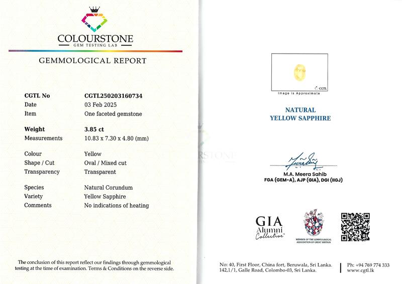Yellow Sapphire 3.85 ct
