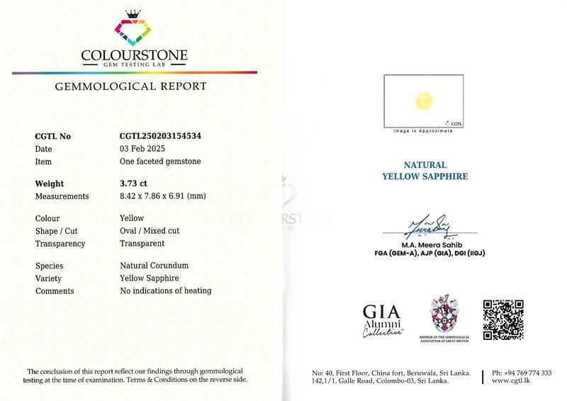 Yellow Sapphire 3.73 ct