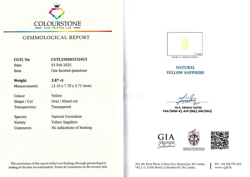 Yellow Sapphire 3.87 ct
