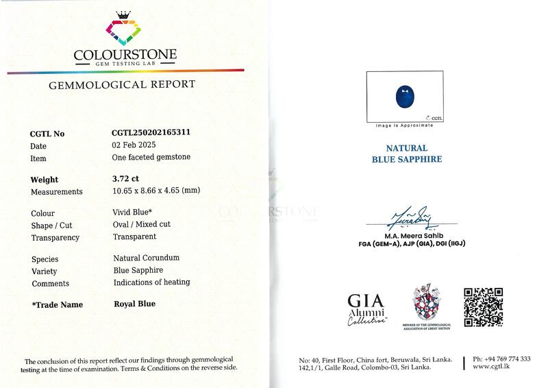 Blue Sapphire 3.72 ct