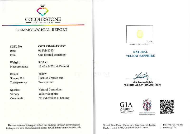Yellow Sapphire 5.33 ct