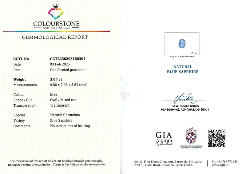 Blue Sapphire 3.87 ct
