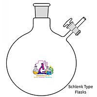Schlenk Type Flasks (Round / Flat Bottom) with Side Arm and Stopcock