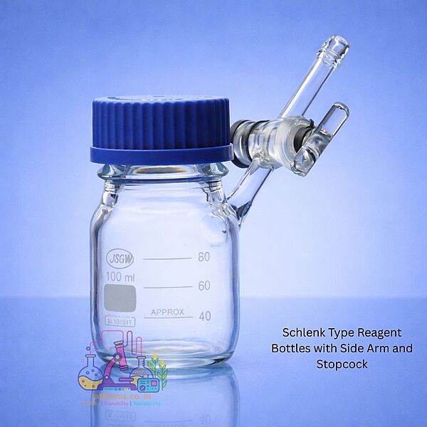 Schlenk Type Reagent Bottles with Side Arm and Stopcock