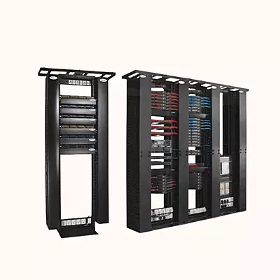 Schneider APW PRESIDENT 45U 2 POST OPEN RACK WITH GROUND BOLT (APW PRESIDENT)