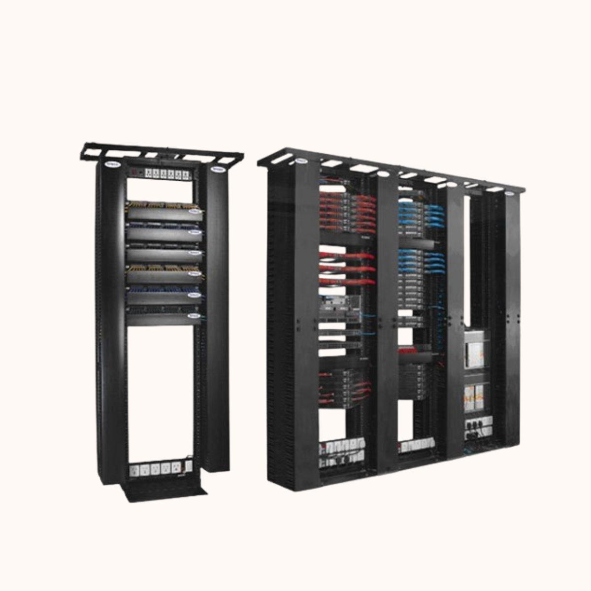 Schneider APW PRESIDENT 45U 2 POST OPEN RACK WITH GROUND BOLT (APW PRESIDENT)