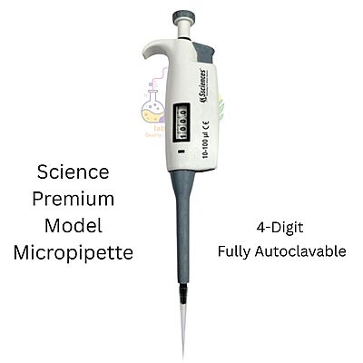 Science Premium Model (Fully Autoclavable) 4-Digit Micropipette