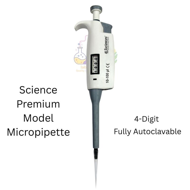 Science Premium Model (Fully Autoclavable) 4-Digit Micropipette