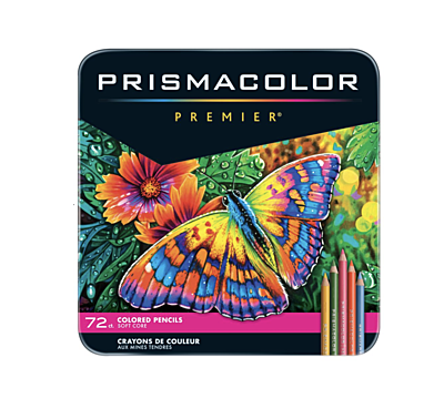 PRISMACOLOR PREMIER PENCILS, SET OF 72 ASSORTED COLORS IN TIN PRISMACOLOR PREMIER PENCILS, SET OF 72 ASSORTED COLORS IN TIN