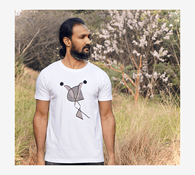 'Symphony' Half Sleeve Tee White 'Symphony' Half Sleeve Tee White