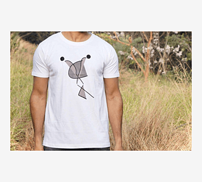 'Symphony' Half Sleeve Tee White 'Symphony' Half Sleeve Tee White