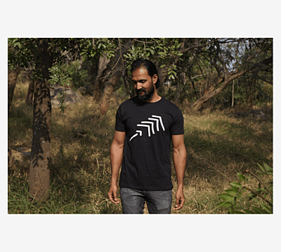 'Next Angle' Half Sleeve Tee Black