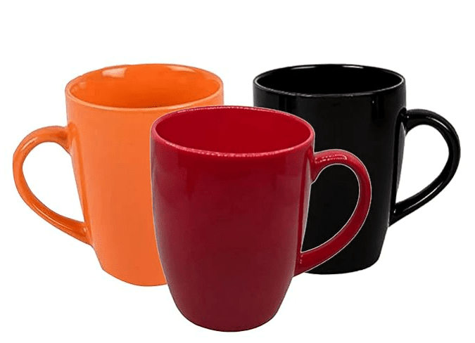 Conical ceramic mugs