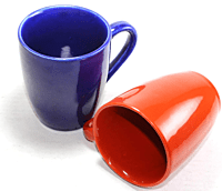 Conical ceramic mugs