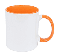 Coffee mug with inside and handle color