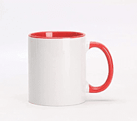 Coffee mug with inside and handle color