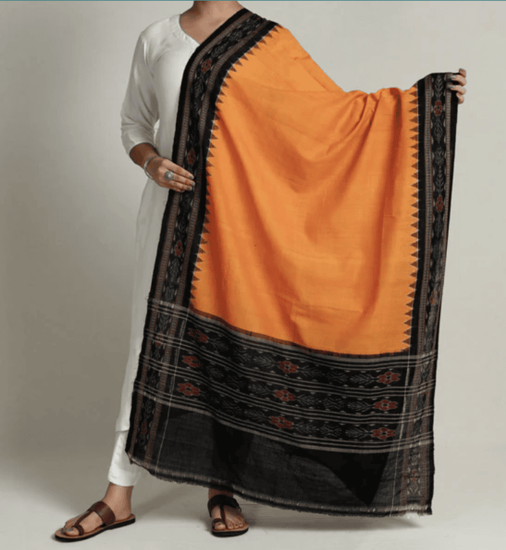 PHERA DUPATTA YELLOW BLACK