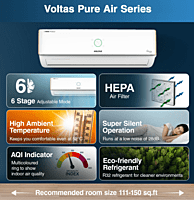 Voltas PureAir Inverter Split AC, 1.5 Ton, 5 Star - 185V Verdant Exotica